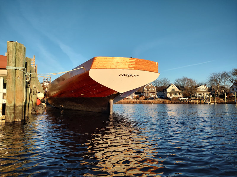 Coronet - America's oldest yacht - undergoing restoration at Mystic Seaport