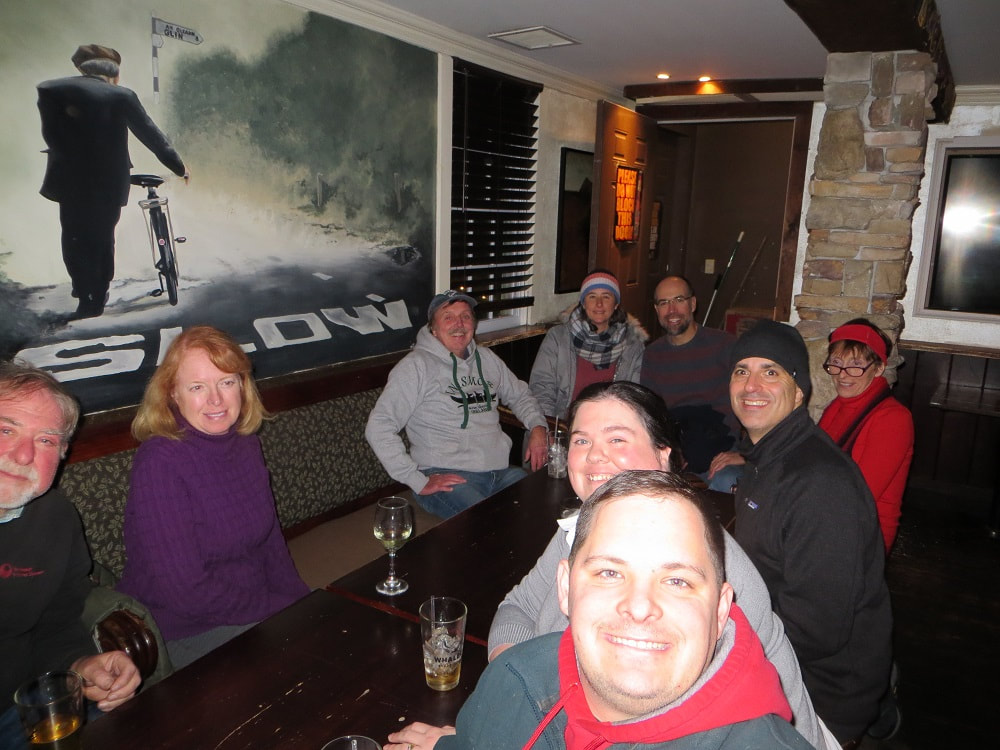 JGTSCA members enjoying holiday cheer at the Harp & Hound Irish pub